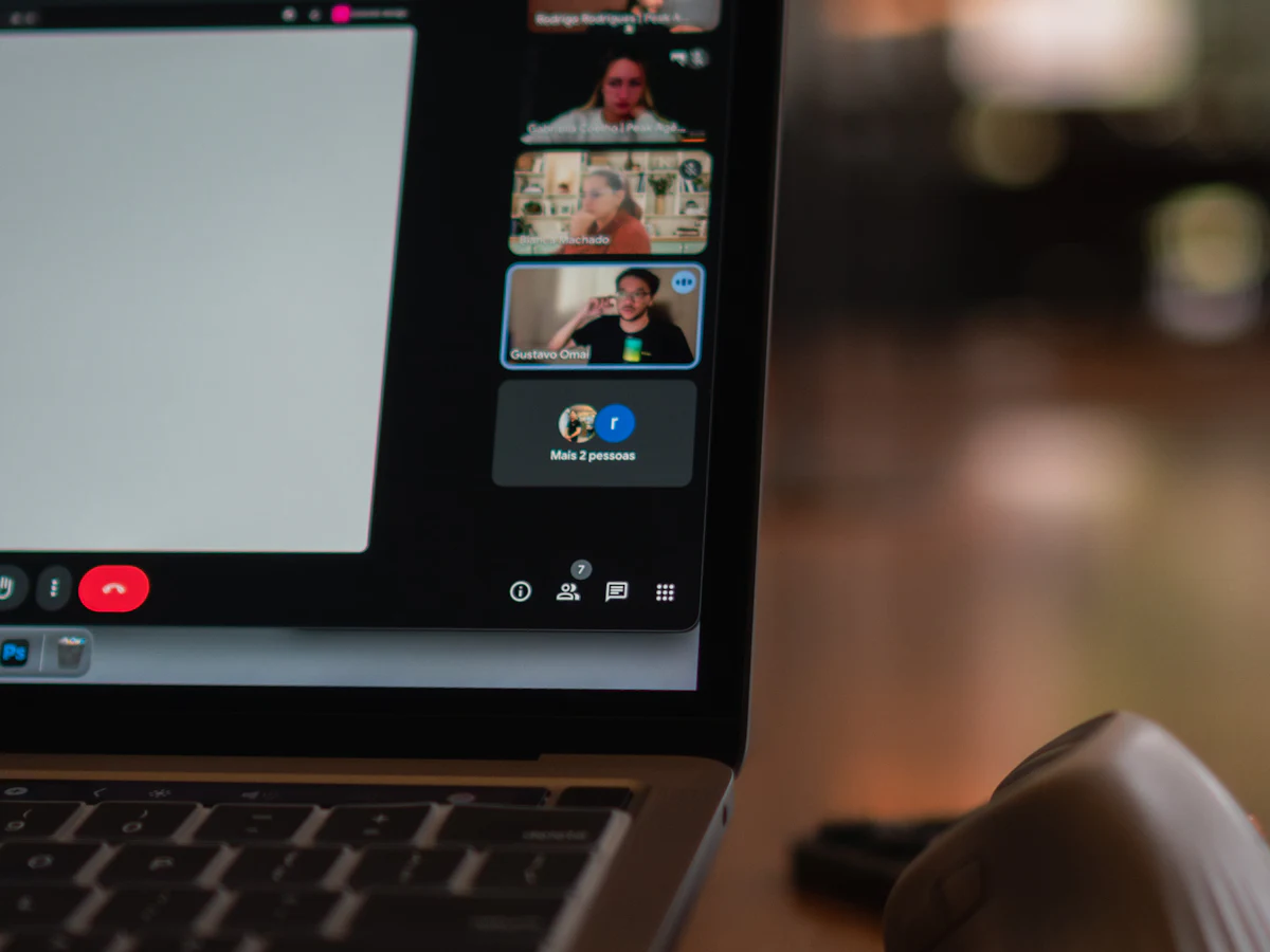 A laptop set up for a
secure video hypnotherapy session